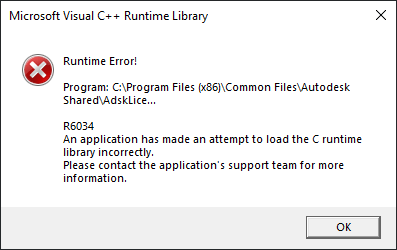 Autodesk Licensing Service R6034 Runtime Error Fix Seiler Design Solutions